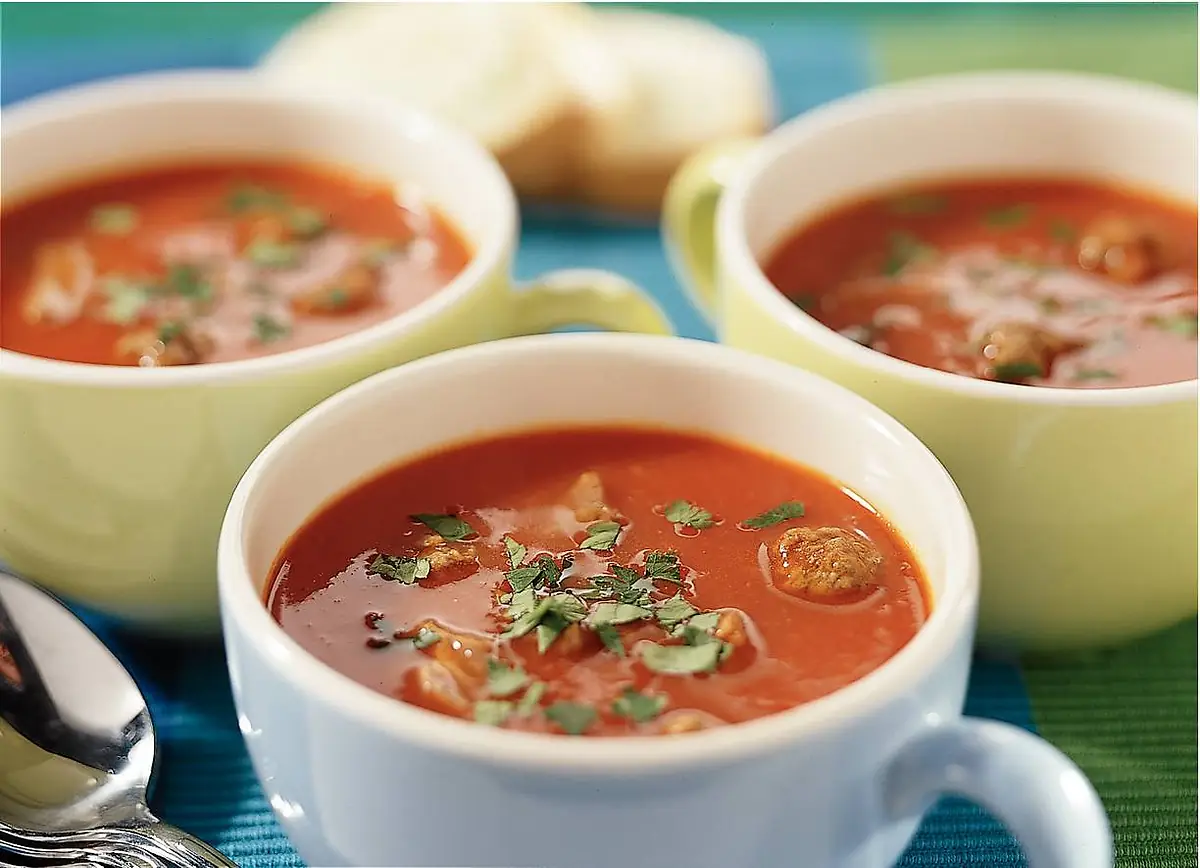 Tomatensoep met runder balletjes